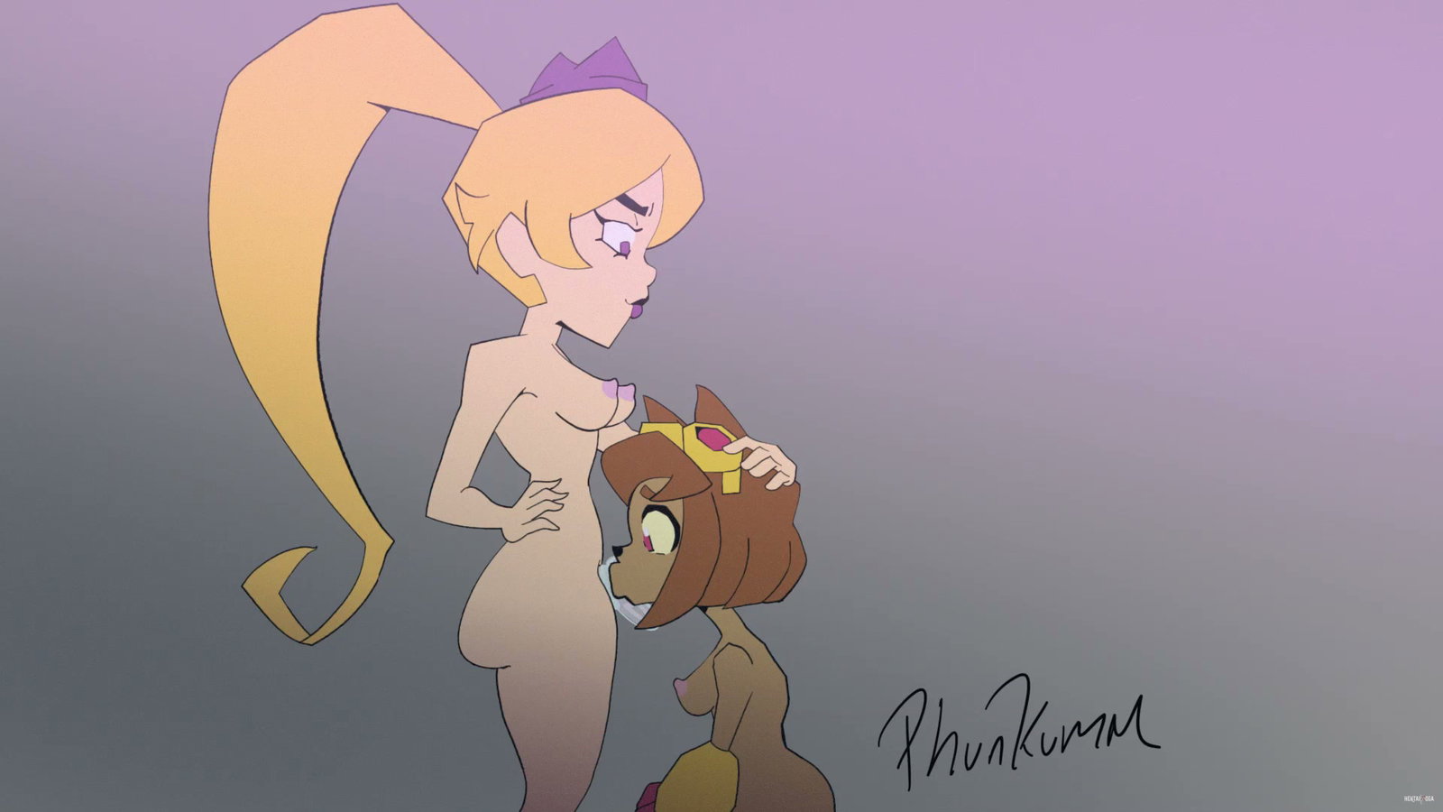 Phunkumm - Kit x Miss Information Strap-on Blowjob to Throat Pie (Sounded) (Gameovers - Free hentai video