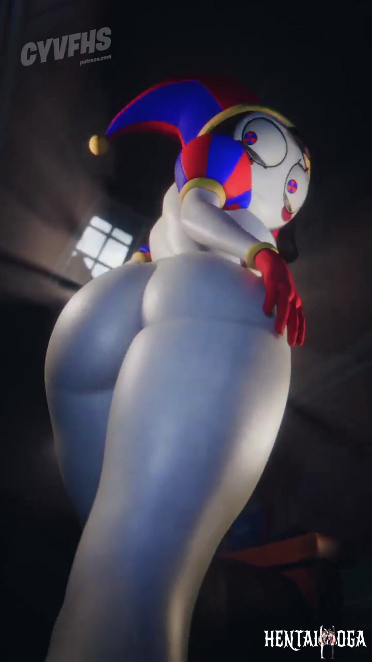 Pomni shaking her ass - Free hentai video