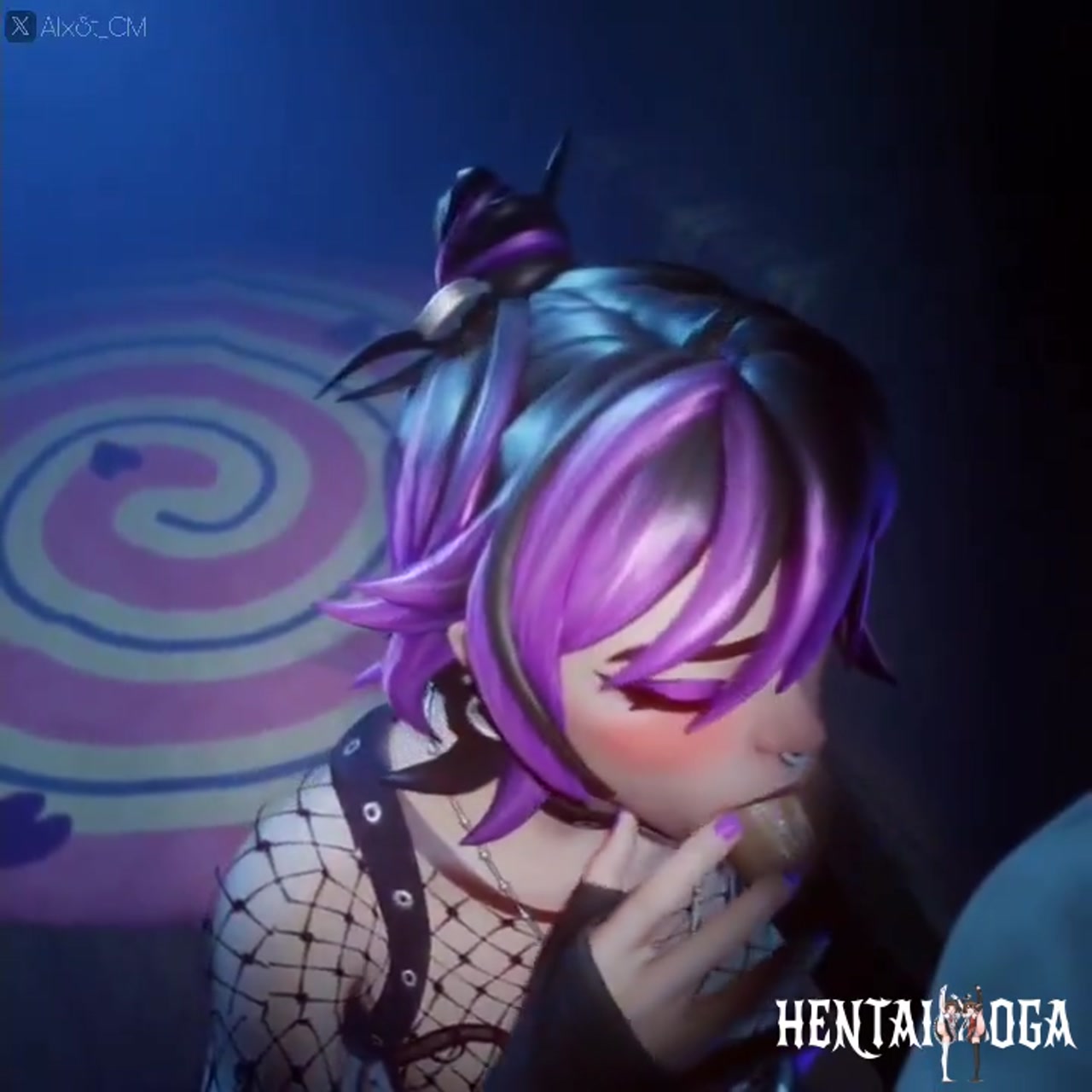 Punk Princess Phaedra blowjob and oral creampie - Free hentai video