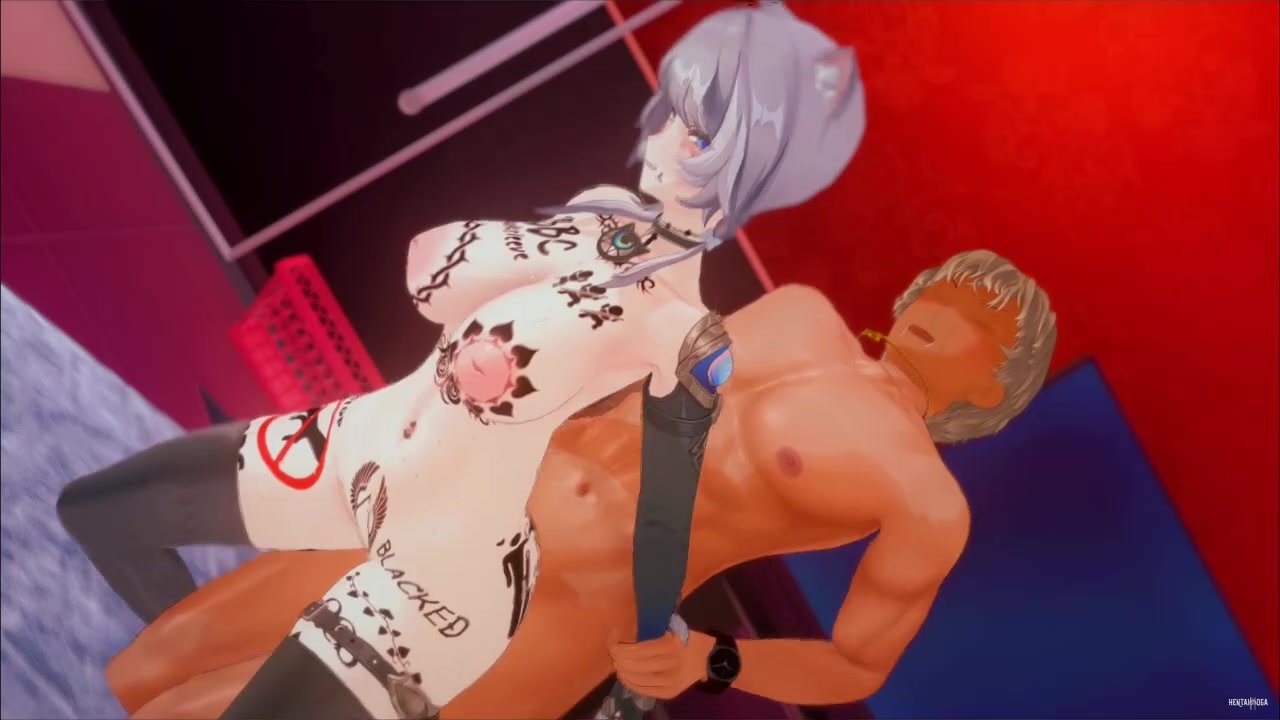 (QOS NTR) HSR Cipher - the sluttly cat who tried to steal Black Daddy's semen - Free hentai video