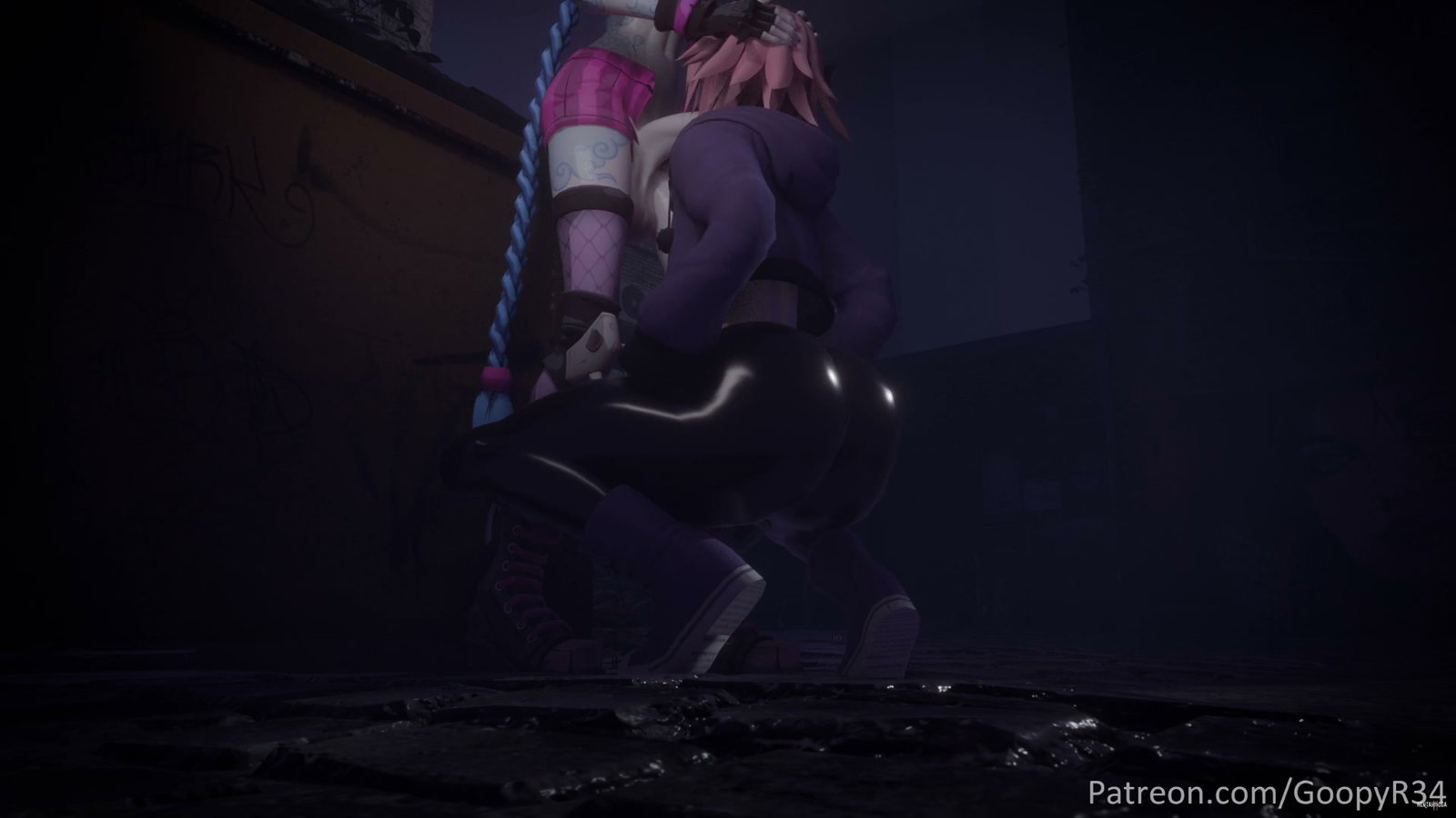 (Release) Jinx x Astolfo Back Alley Fun - Free hentai video