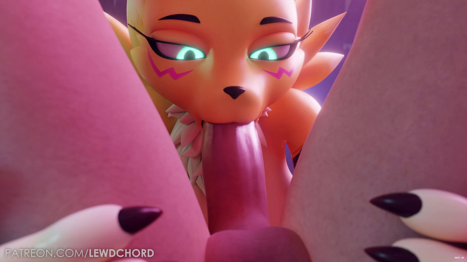 Renamon Deepthroat Blowjob (Lewdchord) - Free hentai video