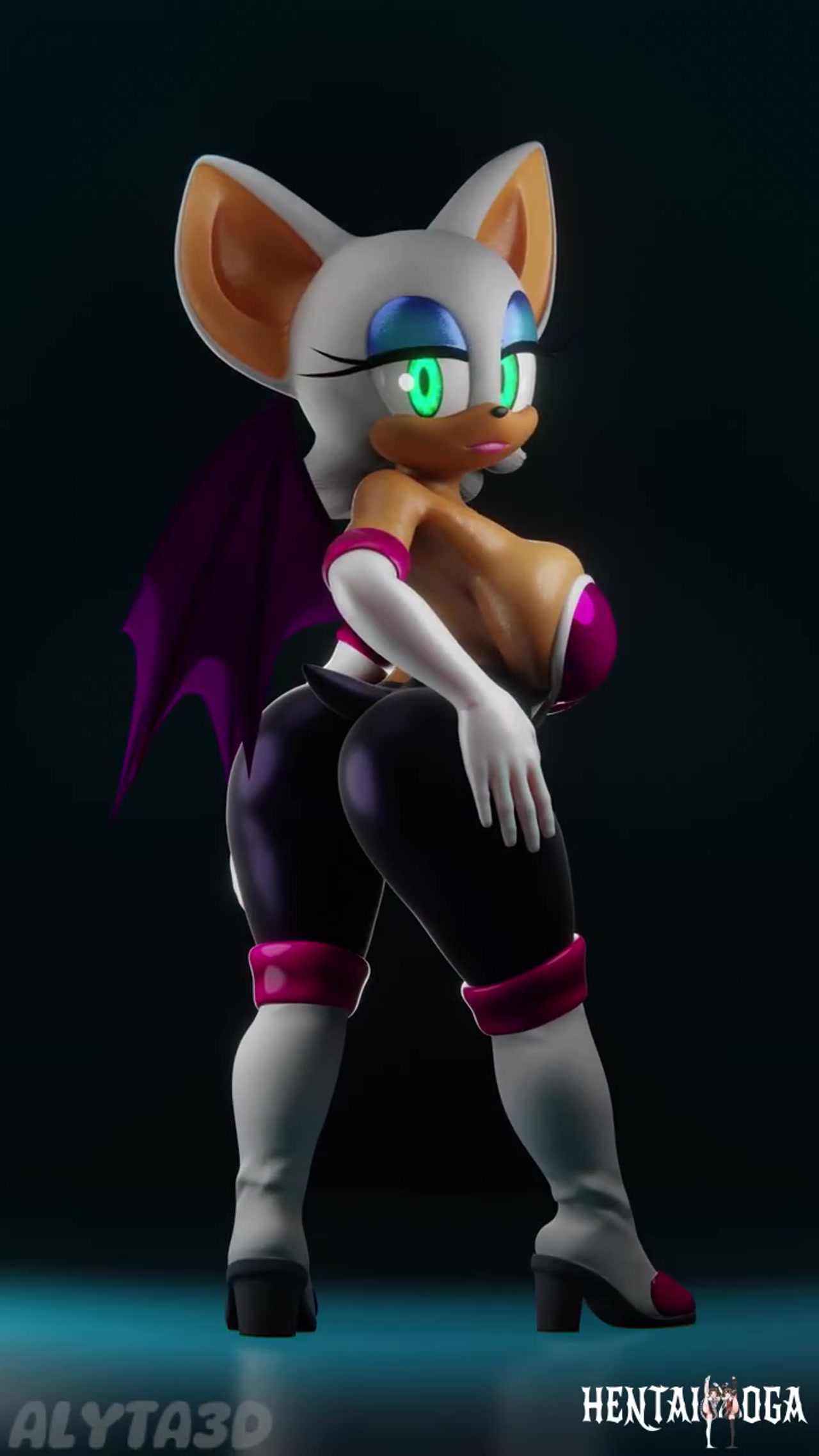 Rouge the Bat stretches before the ride - Free hentai video
