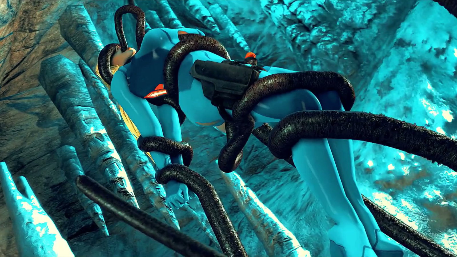 Samus In A Tentacle Trap (KaminaKirei) - Free hentai video