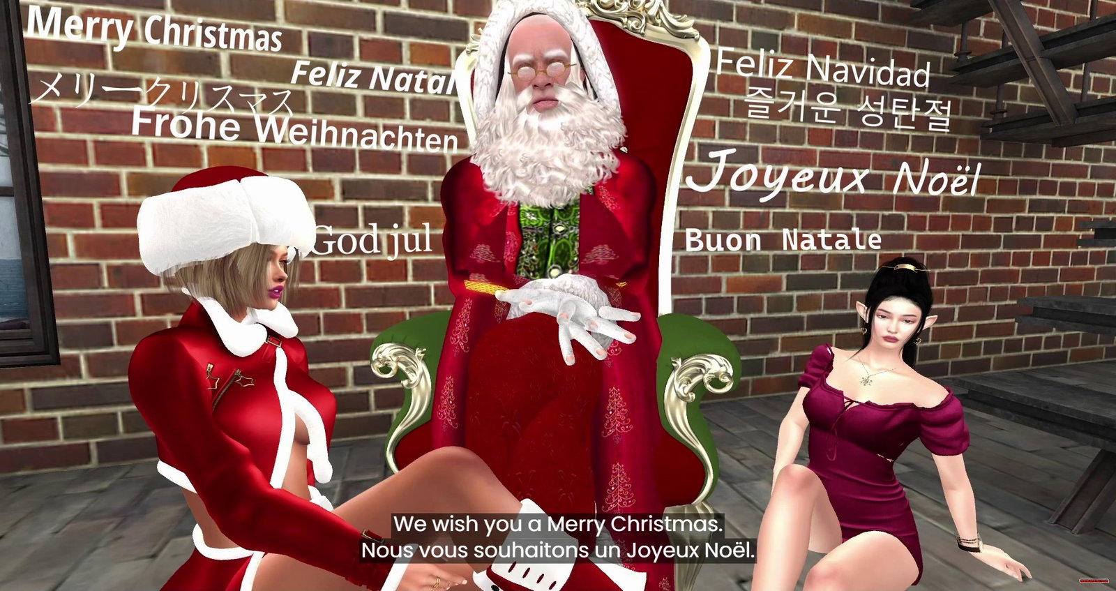 Santa's young wife fucks with elves - Free hentai video