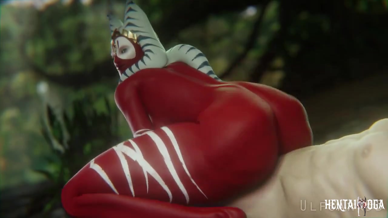 Shaak Ti in reverse cowgirl ride - Free hentai video