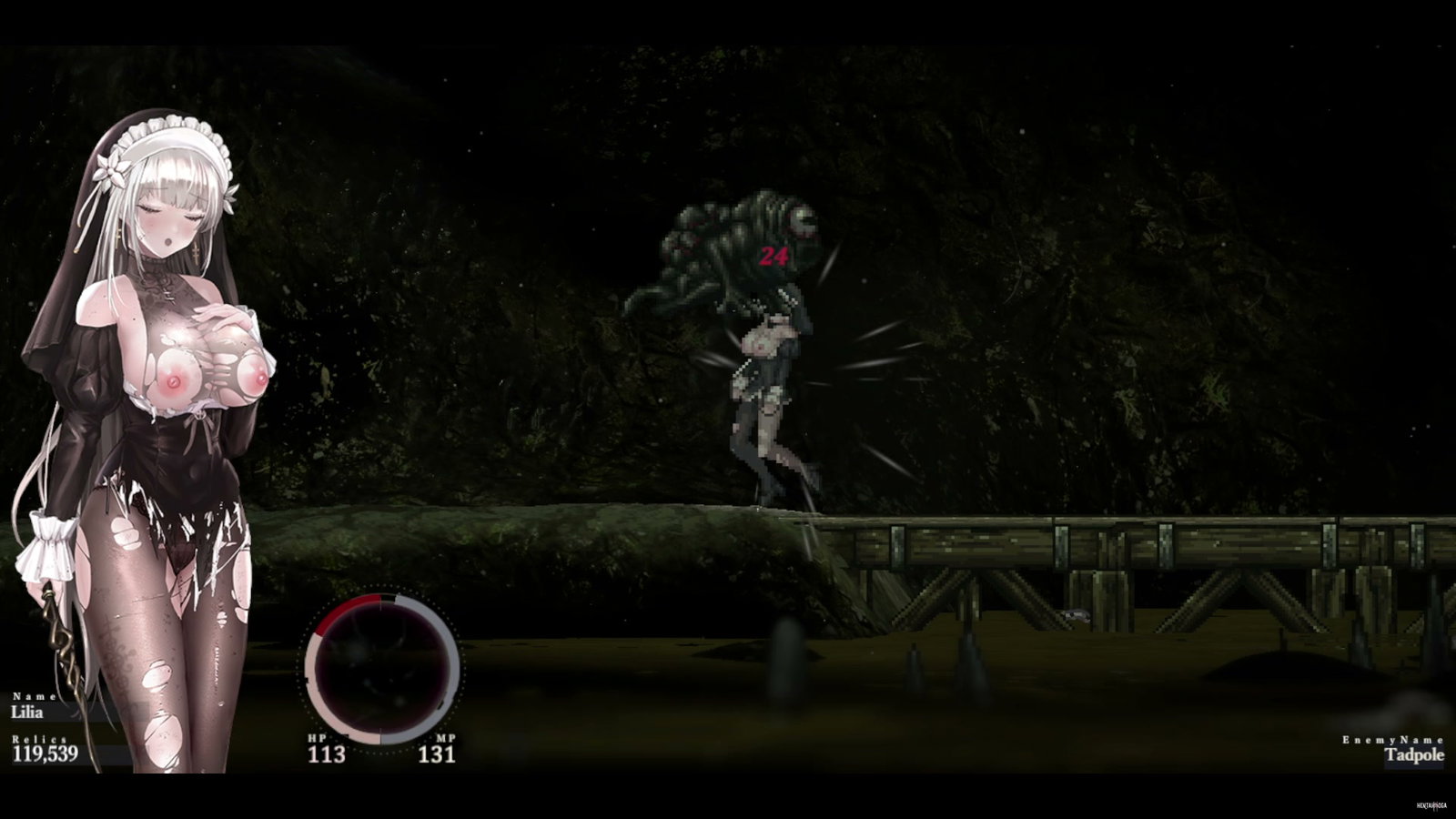 Sinisistar 2 - Lilia gets pinned down by Tadpole frog. - Free hentai video