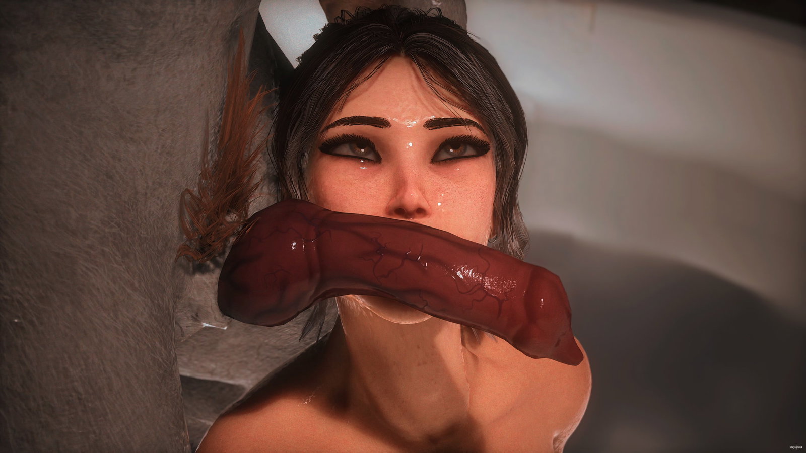 The Artist Dream – Petite Curvy Girl Ravaged By A Huge Lion Anthro In The Hot Tub - Free hentai video