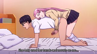 The Gyaru I Hang Out With Let's Me Use Her Pussy 4 - Busty hentai student gives wet handjob - Free hentai video