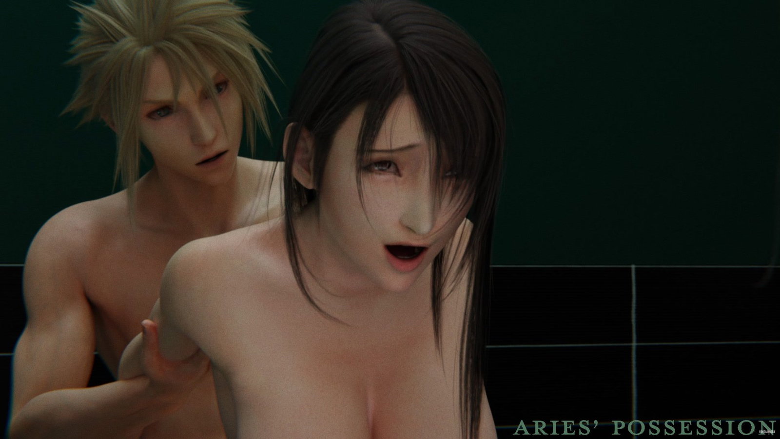 Tifa & Cloud: Shinra HQ Bathroom Quickie - Free hentai video