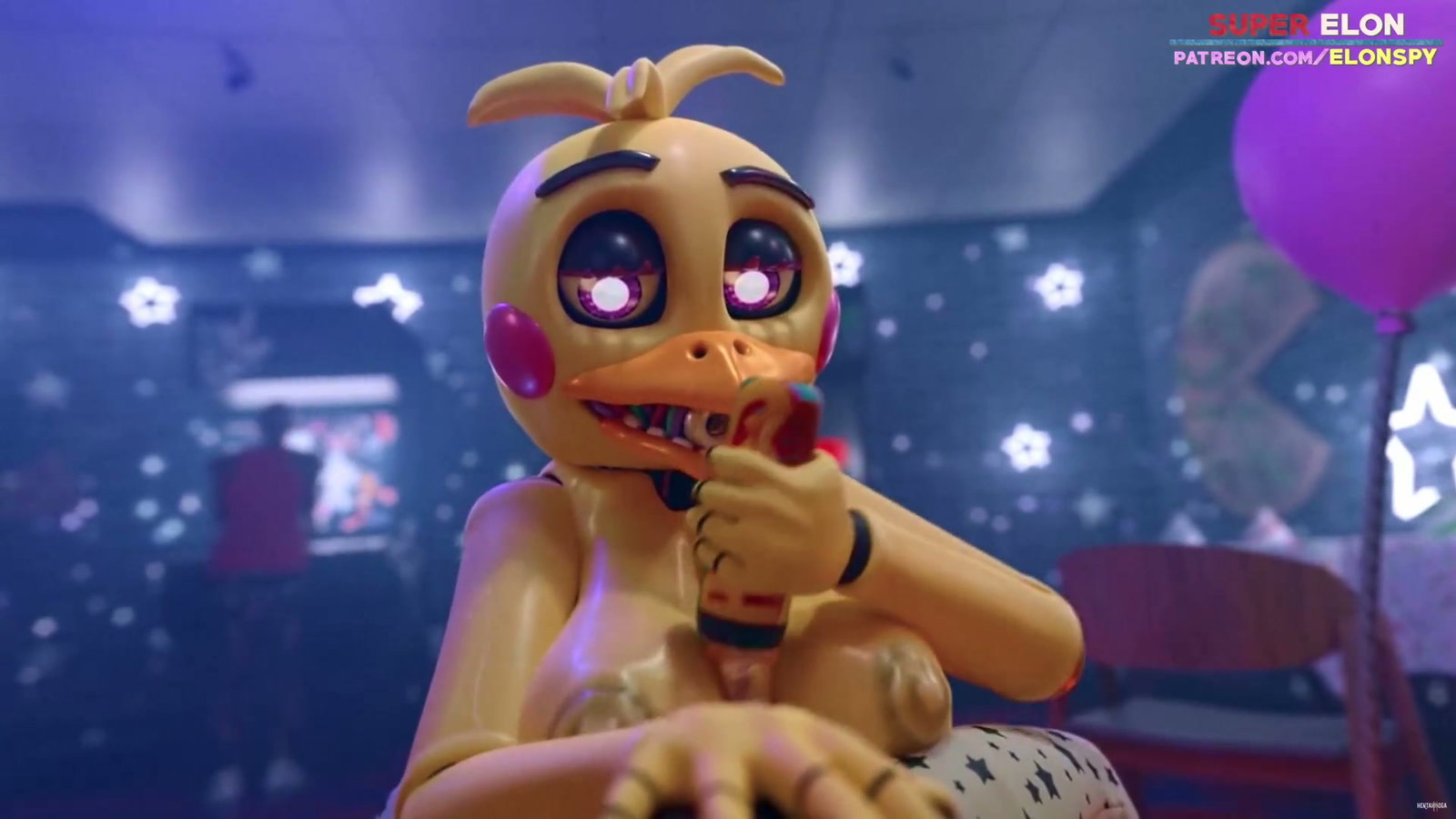 Toy Chica Blowjob Pov (Super Elon) - Free hentai video