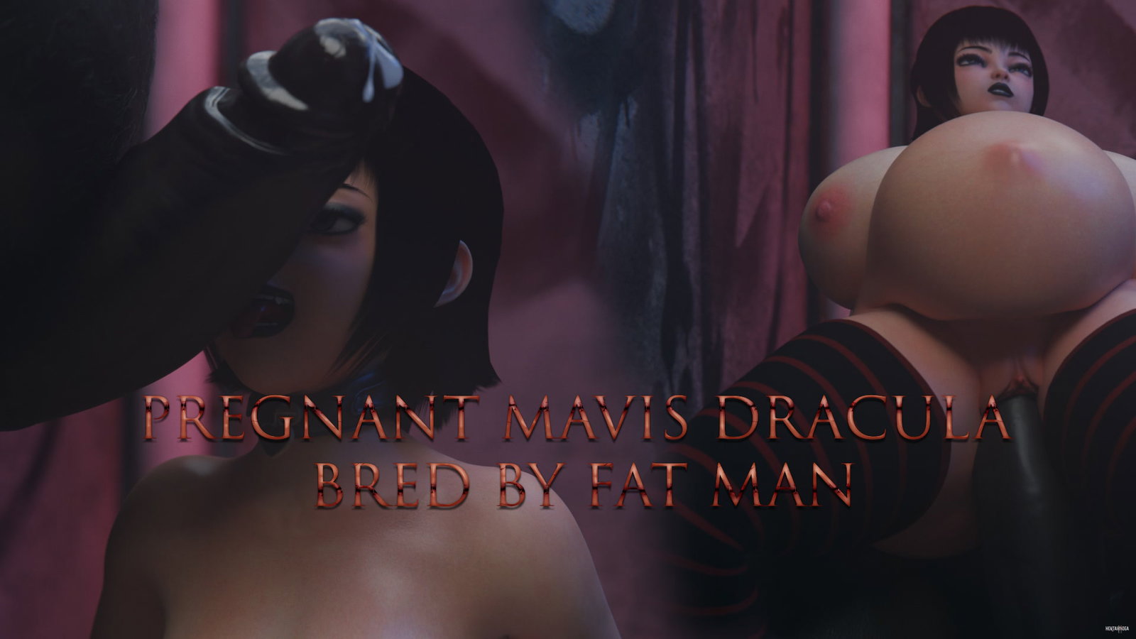 (Trailer) BLACK VERSION. Pregnant Mavis Dracula Bred by Fat Man - Free hentai video