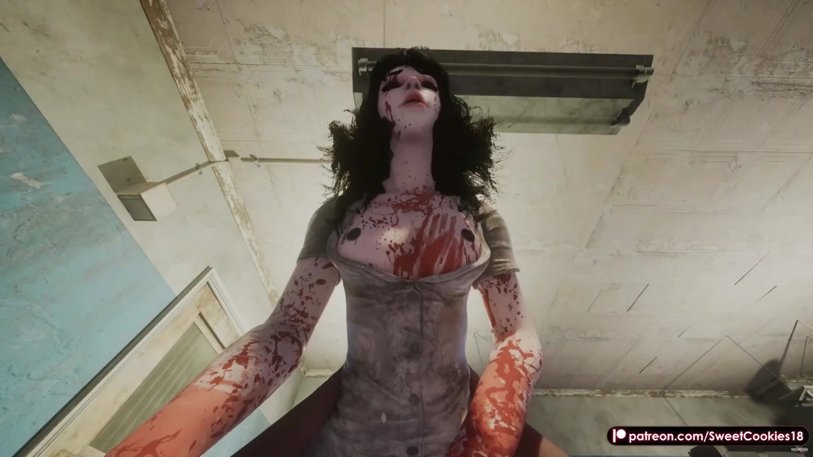 Two Guys Trapped and Roughly Fucked by Zombie Ghost Girls in Abandoned Hospital - Free hentai video