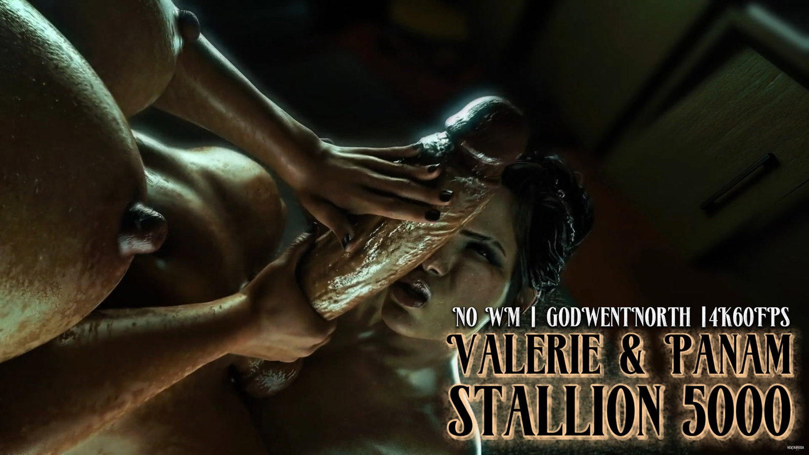 Valerie & Panam - Stallion 5000 (NO WM)(GodWentNorth)(4K60FPS) - Free hentai video