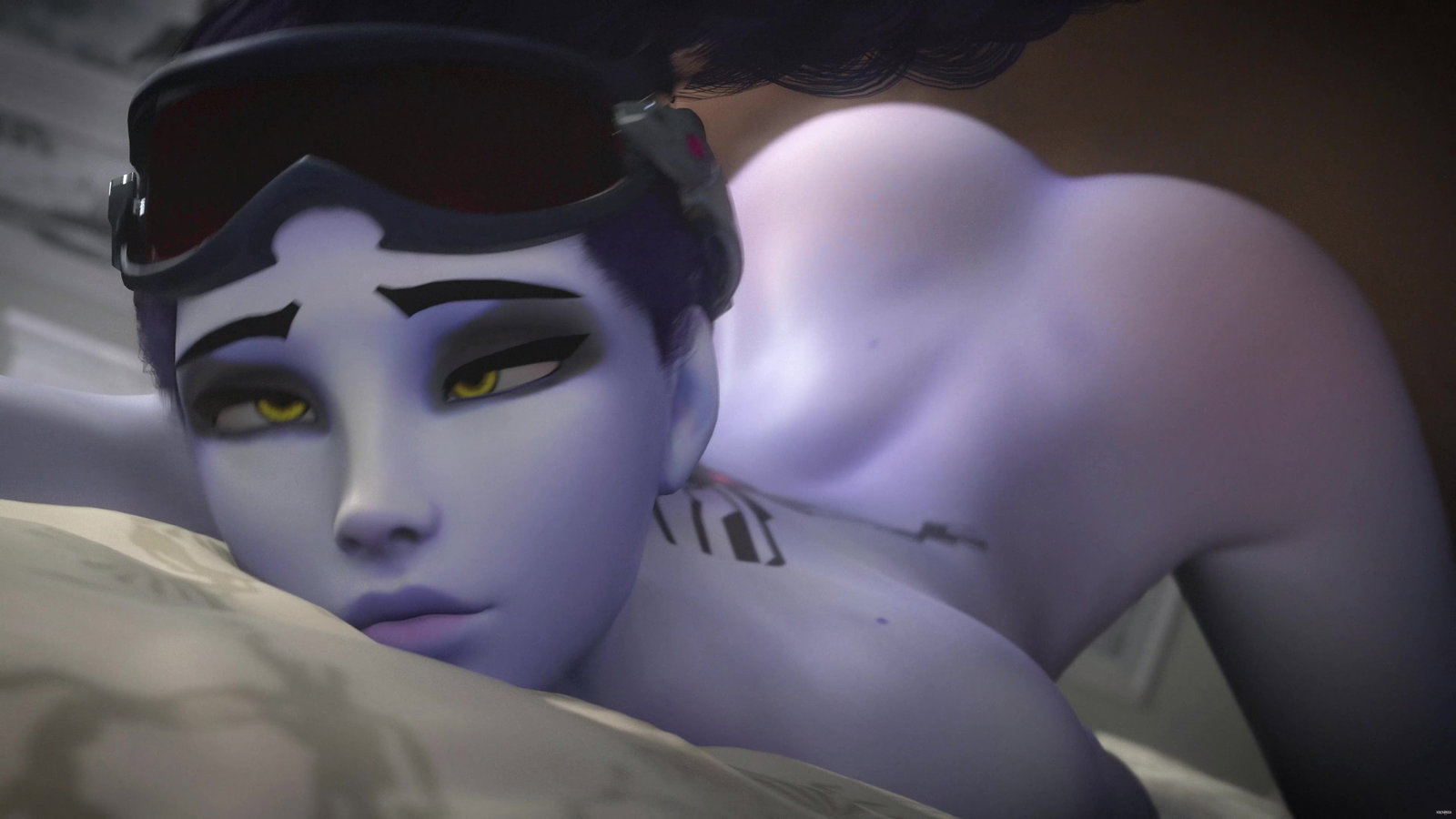 Widowmaker Blowjob & Anal (Fart Edit) - Free hentai video