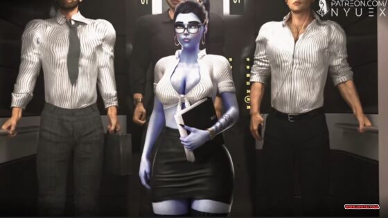 Widowmaker Office Slut Gets Gangbanged by Big White Cocks (NyueX)(4K) - Free hentai video