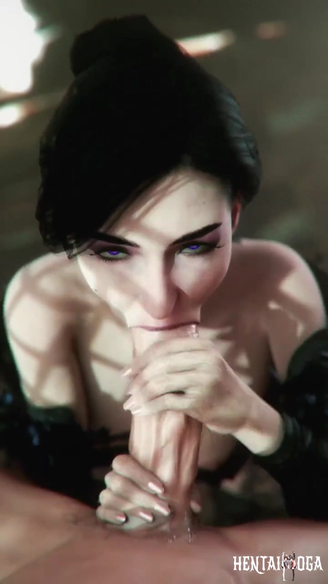 Yennefer show off her bj skill - Free hentai video