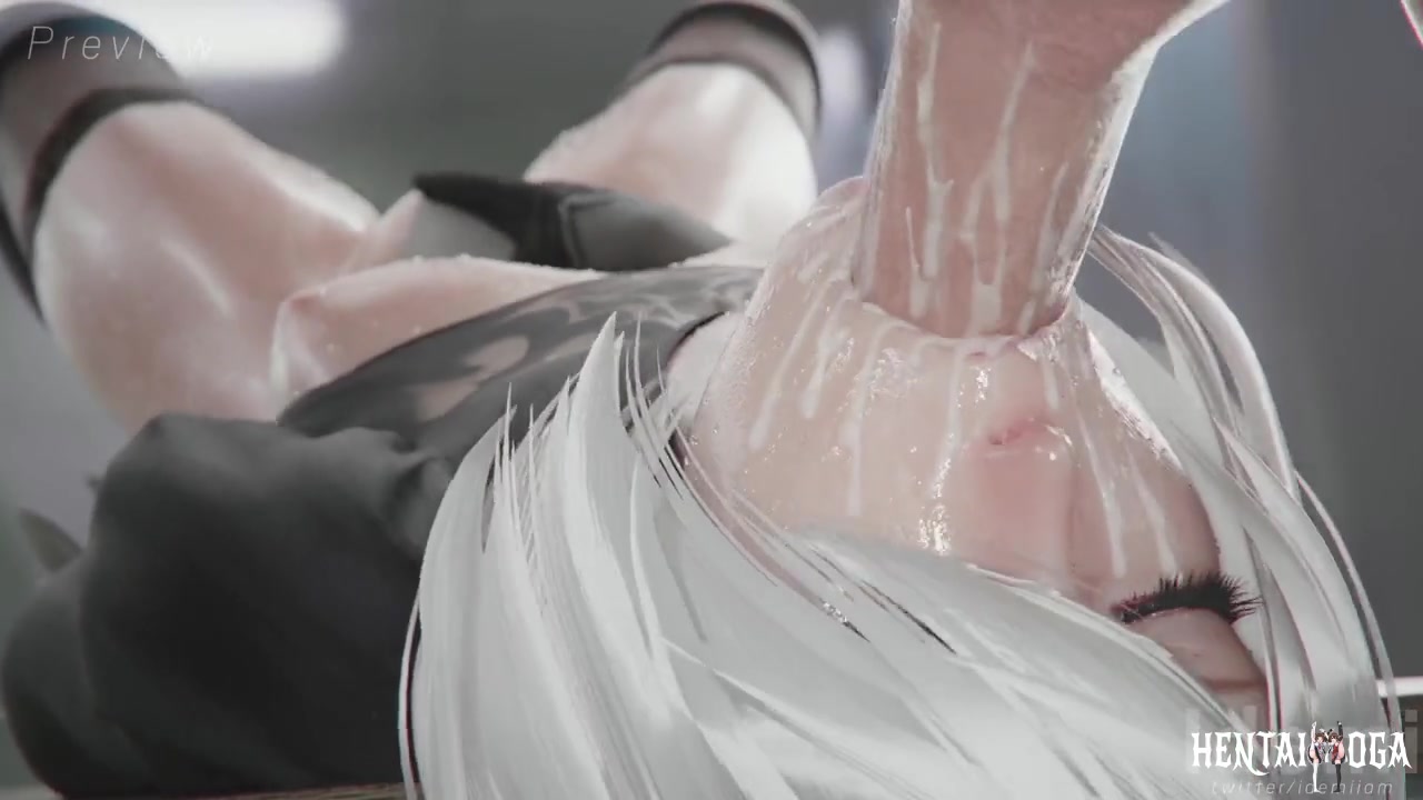 Yorha 2B sloppy fellatio (Extended) - Free hentai video