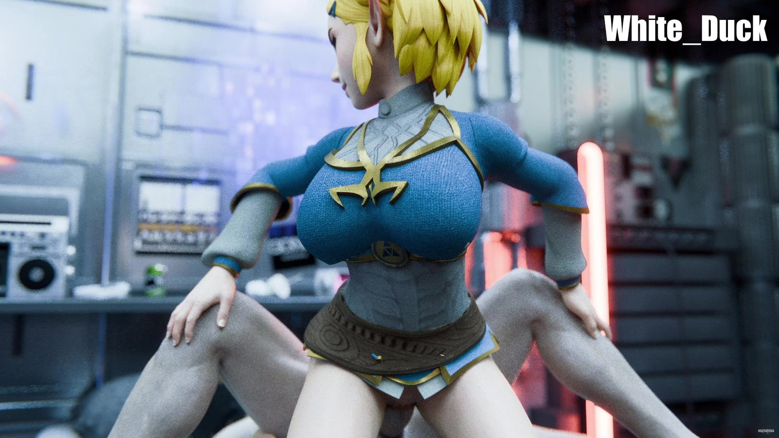 Zelda (The Legend of Zelda) in the cyber room - Free hentai video
